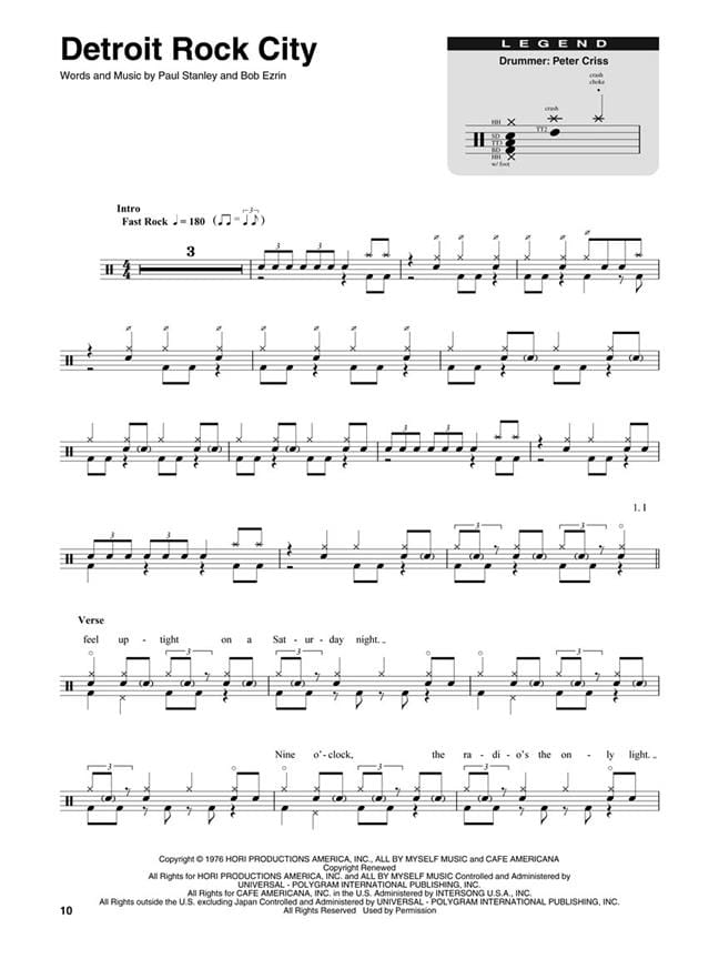 Drum Play Along Volume 39 Kiss Kiss Partition 